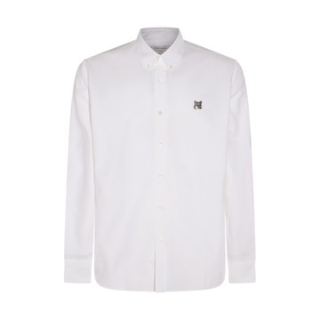 Maison Kitsune - White Cotton Grey Fox Head Shirt
