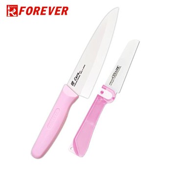 FOREVER  鋒愛華日本製造櫻系列滑性陶瓷粉紅雙刀