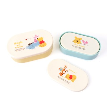 迪士尼小熊維尼3 Size橢圓保鮮盒組 norns Original Design Disney 便當盒三件組