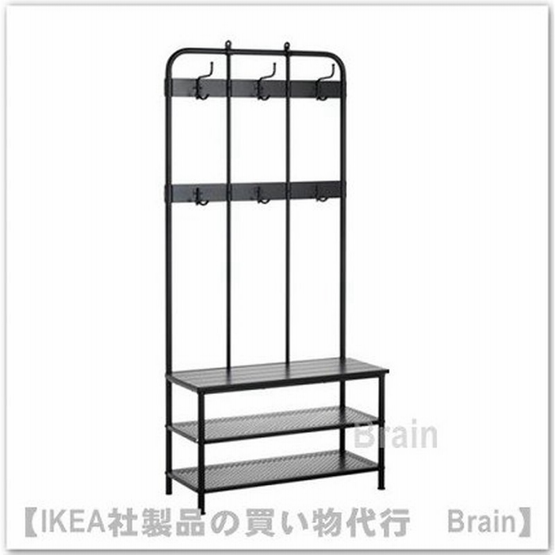 ｉｋｅａ イケア Pinnig コートラック 靴収納ベンチ付き90x193cm ブラック 通販 Lineポイント最大get Lineショッピング