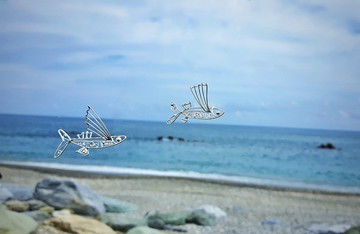 浪之飛魚(右)  墜飾/純銀手工墜飾