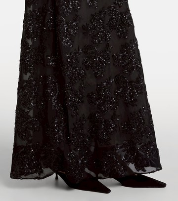 Rodarte Floral-appliqué sequined gown