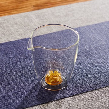 加厚玻璃公道杯藏金透明茶海公杯功夫茶具泡茶分茶器耐熱倒茶器