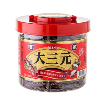 【盛香珍】吉祥大三元(焦糖瓜子+南瓜子+開心果) 950g/桶-附提把