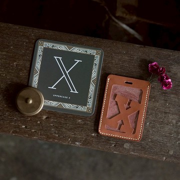 字母證件套。行李牌版 U-Z。手縫皮革材料包 BSP-019