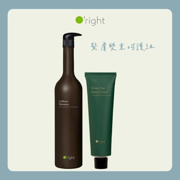 [快速出貨]【O'right歐萊德】髮膚雙重呵護組｜咖啡因/曠野玫瑰/辣木洗髮精1000mL+綠茶護手霜100mL