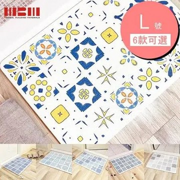 MBM 台灣製12mm水洗式花磚款珪藻土地墊 尺寸:L