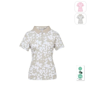 【FILA】女性 GOLF 高爾夫 吸濕排汗 短袖POLO衫-卡其 5POY-6108-KK
