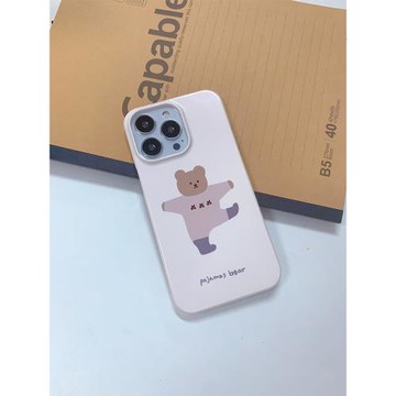 跳舞小熊適用iPhone16手機殼蘋果15/14/13/12Promax日韓ins風韓國菲林二合一全包防摔保護外套女新款硬殼