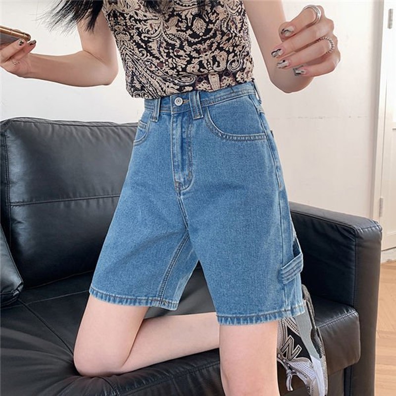 ハイウエスト デニム レディース ショートパンツ ジーンズ 短パン デニムショートパンツ 美脚 代 通販 Lineポイント最大get Lineショッピング