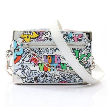 LOUIS VUITTON LV 路易威登 Comics Mini Soft Trunk 肩背包 白色帆布 M82008 【二手名牌BRAND OFF】
