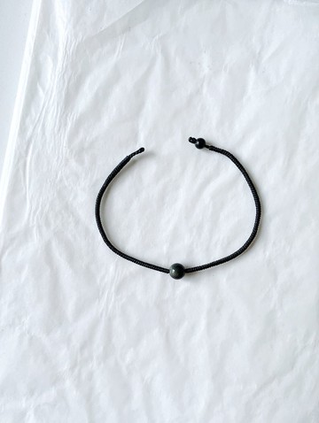 大黑曜石 金剛結 蠟線手環 極細 避邪 神秘力量 不再哭泣的寶石