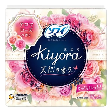 SOFY 蘇菲 日本原裝進口 Kiyora 舒爽清香護墊 玫瑰香  14cm  72片  1包