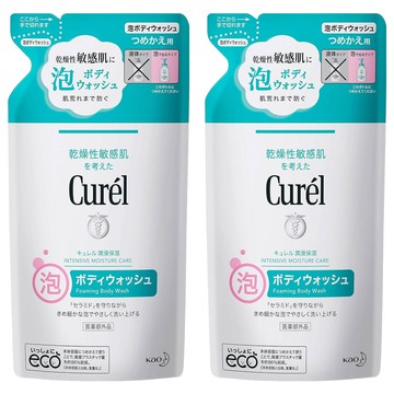 Curel 珂潤 潤浸保濕低敏沐浴慕絲補充包 無香  2包  380ml