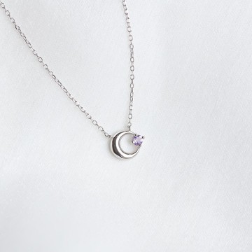 紫水晶925純銀星月項鍊