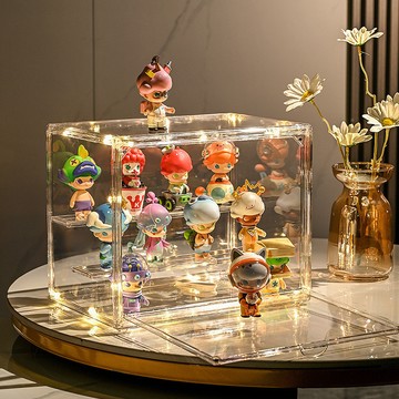 手辦盲盒收納盒 泡泡瑪特透明展示架 樂高模型公仔擺件防塵收納柜 家居收納好物