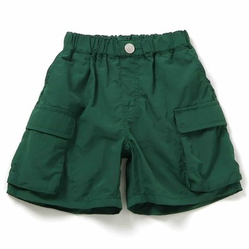 日本 BREEZE - 清爽工裝大口袋尼龍6分褲-綠