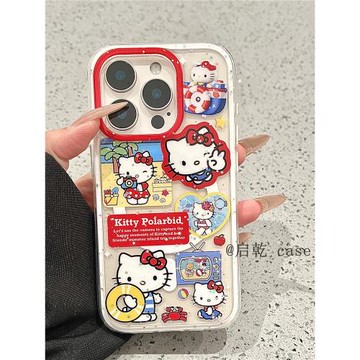 啟乾 磁吸殼流沙貓咪帶支架iPhone17/16手機殼適用蘋果15/14promax二合一硬殼可愛卡通個性創意卡通新款女ins