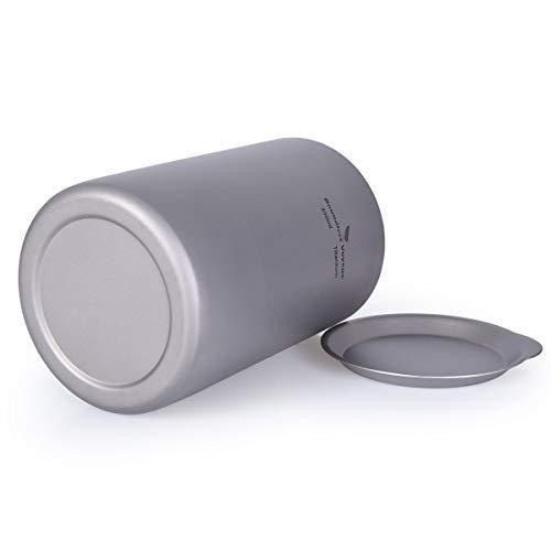 iBasingo 350ml Titanium Double Layer Tea Cup with Filter Cover Outdoor Camp