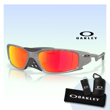 【Oakley】Plantaris Sq 可拆式鼻罩 運動太陽眼鏡(OO9529-05 Prizm Ruby 鏡片)