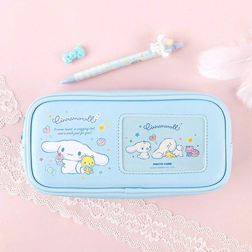 韓國文具連線 - 透明窗卡片夾層立體鉛筆盒-卡通人物大耳狗-天藍 (22x12x5.5cm)