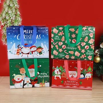 大號 環保手提袋 聖誕節 收納袋 聖誕禮品袋 折疊 收納包 購物袋 耶誕 聖誕 禮物【BlueCat】【XM0542】