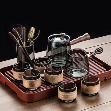 玻璃茶具套裝功夫茶杯輕奢高檔耐熱泡茶壺喝茶辦公室家用2024新款