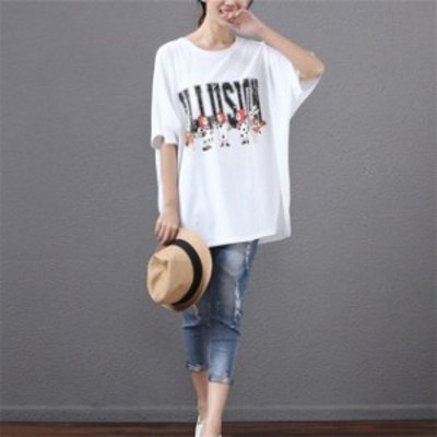 Tシャツ カットソー 森ガール レディース 夏 半袖 Uネック Tシャツ カットソー トップス 通販 Lineポイント最大get Lineショッピング