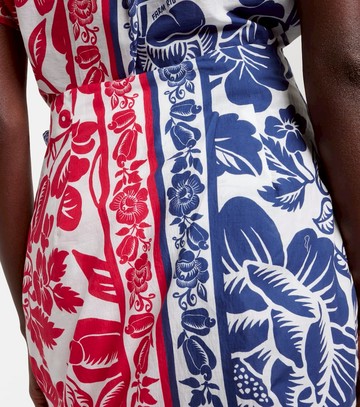 Farm Rio Cashew And Birds cotton miniskirt