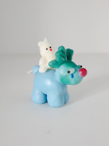 Handcrafted Vintage-Inspired Decorative Candle [Teal]