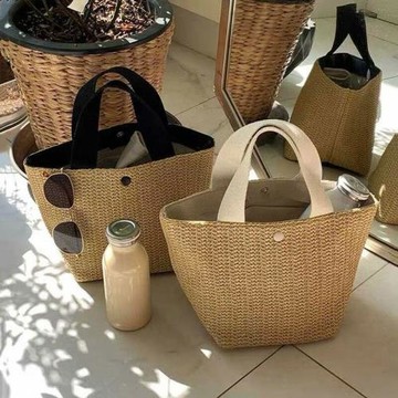 ins新款網紅海邊夏季沙灘度假百搭編織包復古手提包草編盛之其他