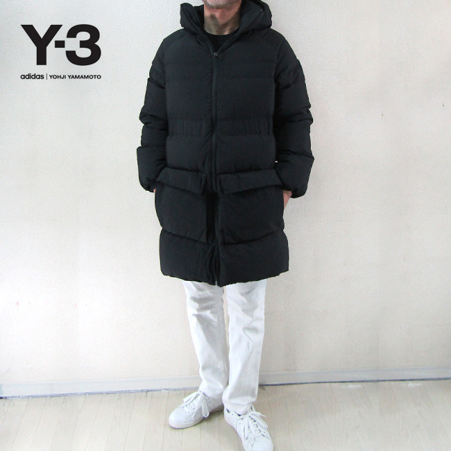 Yohji Yamamoto ヨウジヤマモト ジャケット Y-3 ワイスリー HB3335 M CH2 SUEDED POLY DOWN JACKET ダウン コート ブラック系 S