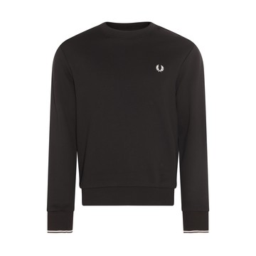 Fred Perry - Black And White Cotton Blend Sweatshirt