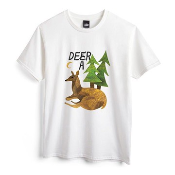 親愛的鹿 - 白 - 中性版T恤