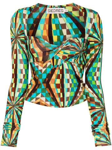 SIEDRES - Divy kaleidoscope-print top - women - Elastane/Viscose - S - Multicolour