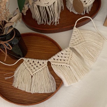 Macrame 波西米亞 派對風  露營 手工 編織 旗幟 (S)