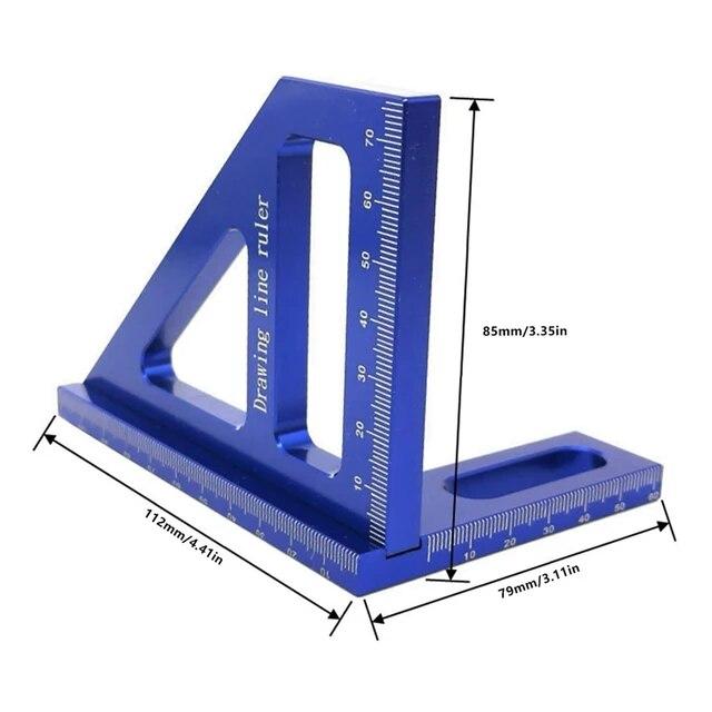 木工用3D正方形分度器アルミニウム合金マイタートライアングル定規エンジニア用高精度レイアウト測定ツール大工