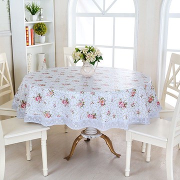 防水防燙防油免洗塑料圓形餐桌布酒店飯店加厚家用pvc臺布圓桌布