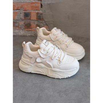 小個子增高厚底老爹鞋女真皮2025秋冬新款加絨白色休閑小白運動鞋