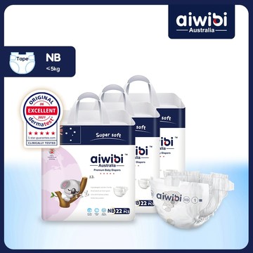 Aiwibi 愛薇彼 零觸感瞬吸新生兒紙尿褲66片(三包裝) 尿布 超瞬吸紙尿褲 黏貼型 NB