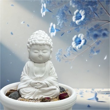 禪風設計 佛藝新美學 精油香氛擴香 淨念吉祥之小佛育德中盤套組