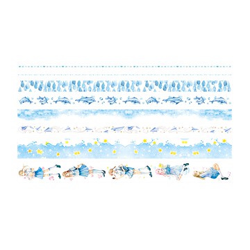 德德小品集 和紙膠帶 童話夢少女系列 第一季 天空少女 Set 柔軟和紙材質易貼好撕除  1組