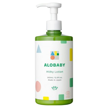 ALOBABY 寶寶牛奶潤膚乳液  含荷荷芭油、橄欖油、乳木果油  380mL  日本製造  1瓶