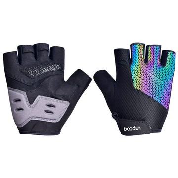 博頓1313款夏騎行手套半指緩震掌墊運動男女反光短指自行車手套