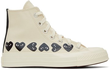 Comme des Garçons Play 灰白色 Converse 联名 Chuck 70 Multi Heart 高帮运动鞋