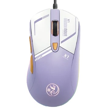 HONG JIN 宏晉 X1 自訂義巨集電競滑鼠 紫色 RGB燈光 人體工學設計