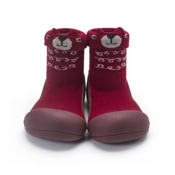 韓國Attipas快樂學步鞋-酒紅小熊