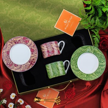 骨瓷咖啡杯復古陶瓷杯下午茶套裝茶杯高級感禮盒水杯禮物咖啡杯碟