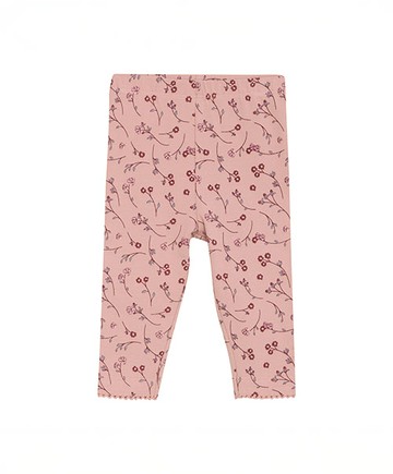 花朵粉色貼腿長褲74cm