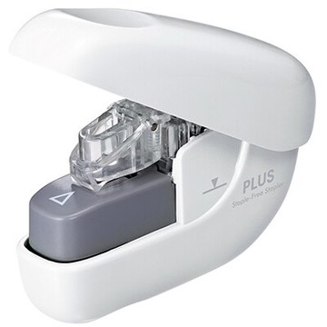 【文具通】PLUS プラス 普樂士 31-122 無針 釘書機 訂書機 白 L5020198【領券滿額再折千7/31止】